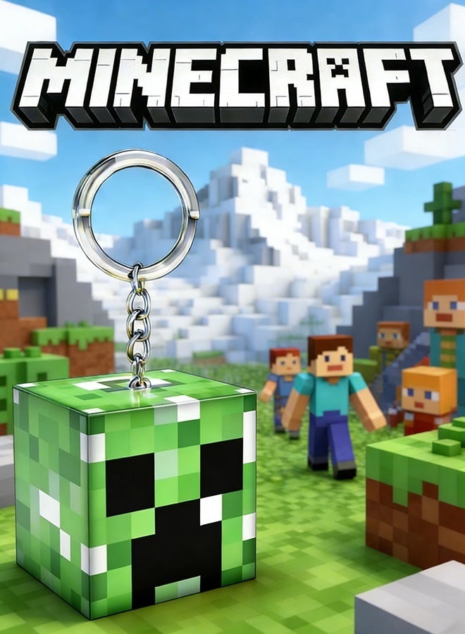 Minecraft Creeper Glowing Keychain Night Light USB Rechargeable Portable LED Lamp Durable ABS Keyring for Fans Perfect for Backpack Decor Nighttime Use Party Favors Collectible Gifts - Image 2